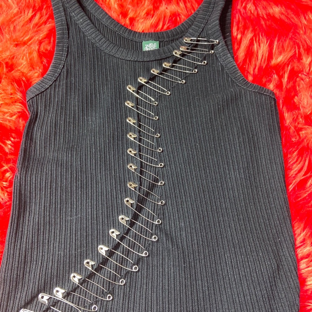 Hand made safety pin tank top